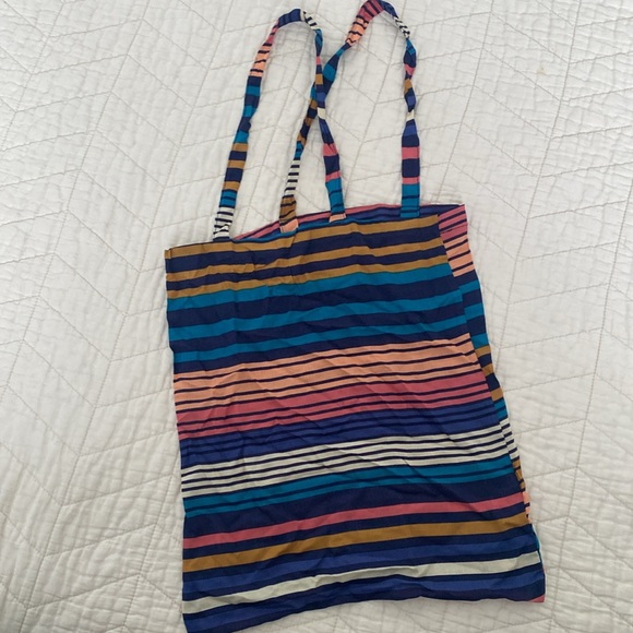 Novella Royale Striped Gold Logo Tote - Picture 3 of 5